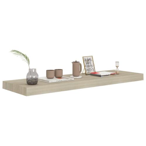 Væghylder 2 stk. 80x23,5x3,8 cm MDF egetræsfarve