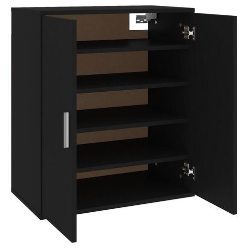 Skoskab 60x35x70 cm konstrueret træ sort