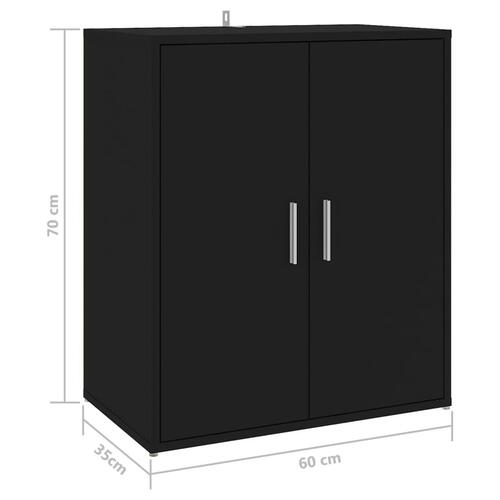 Skoskab 60x35x70 cm konstrueret træ sort