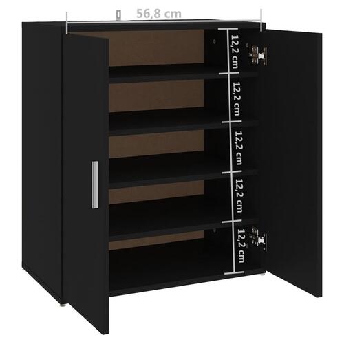 Skoskab 60x35x70 cm konstrueret træ sort