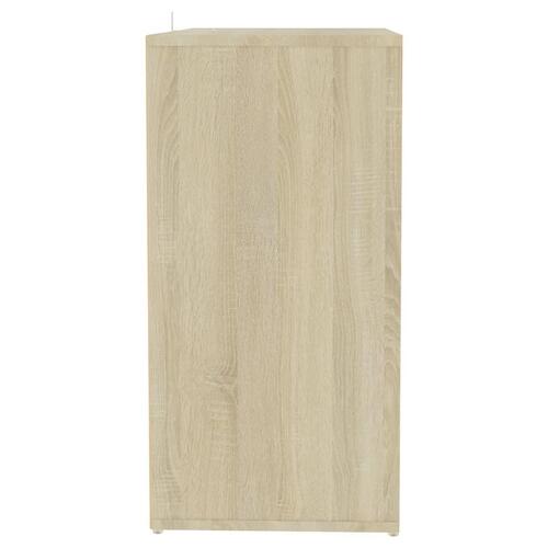 Skoreol 60x35x70 cm spånplade hvid og sonoma-eg