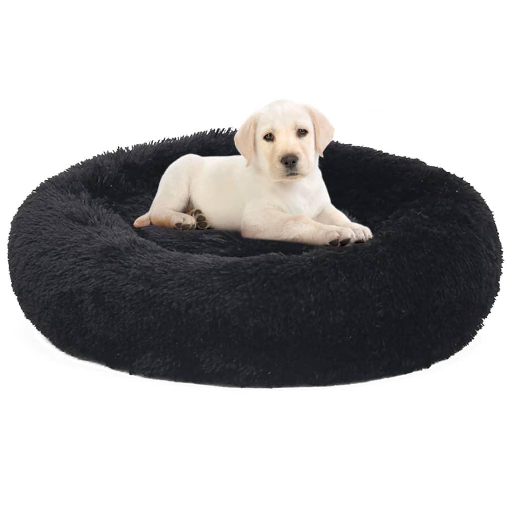 Vaskbar hunde- og kattepude 90x90x16 cm plys sort