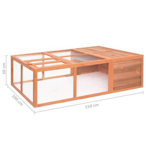 Udendørs dyrebur 150x100x50 cm massivt grantræ