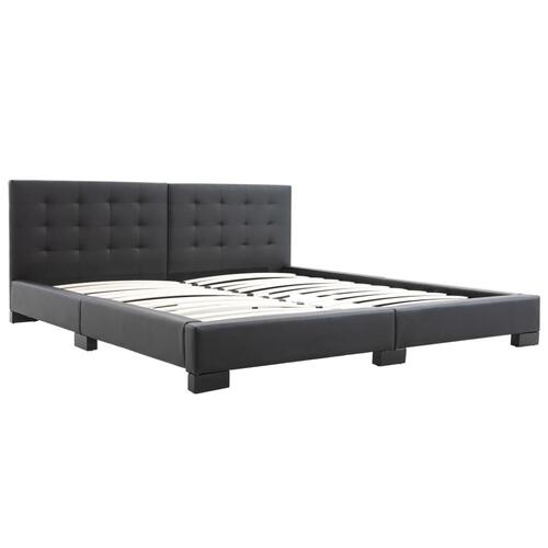 Sengestel 200 x 180 cm kunstlæder sort