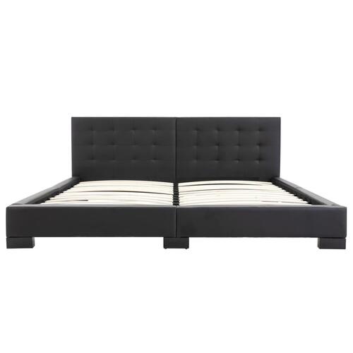 Sengestel 200 x 180 cm kunstlæder sort