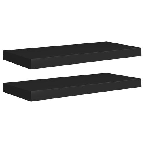 Væghylder 2 stk. 60x23,5x3,8 cm MDF sort