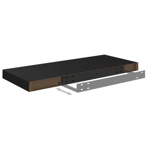 Væghylder 2 stk. 60x23,5x3,8 cm MDF sort
