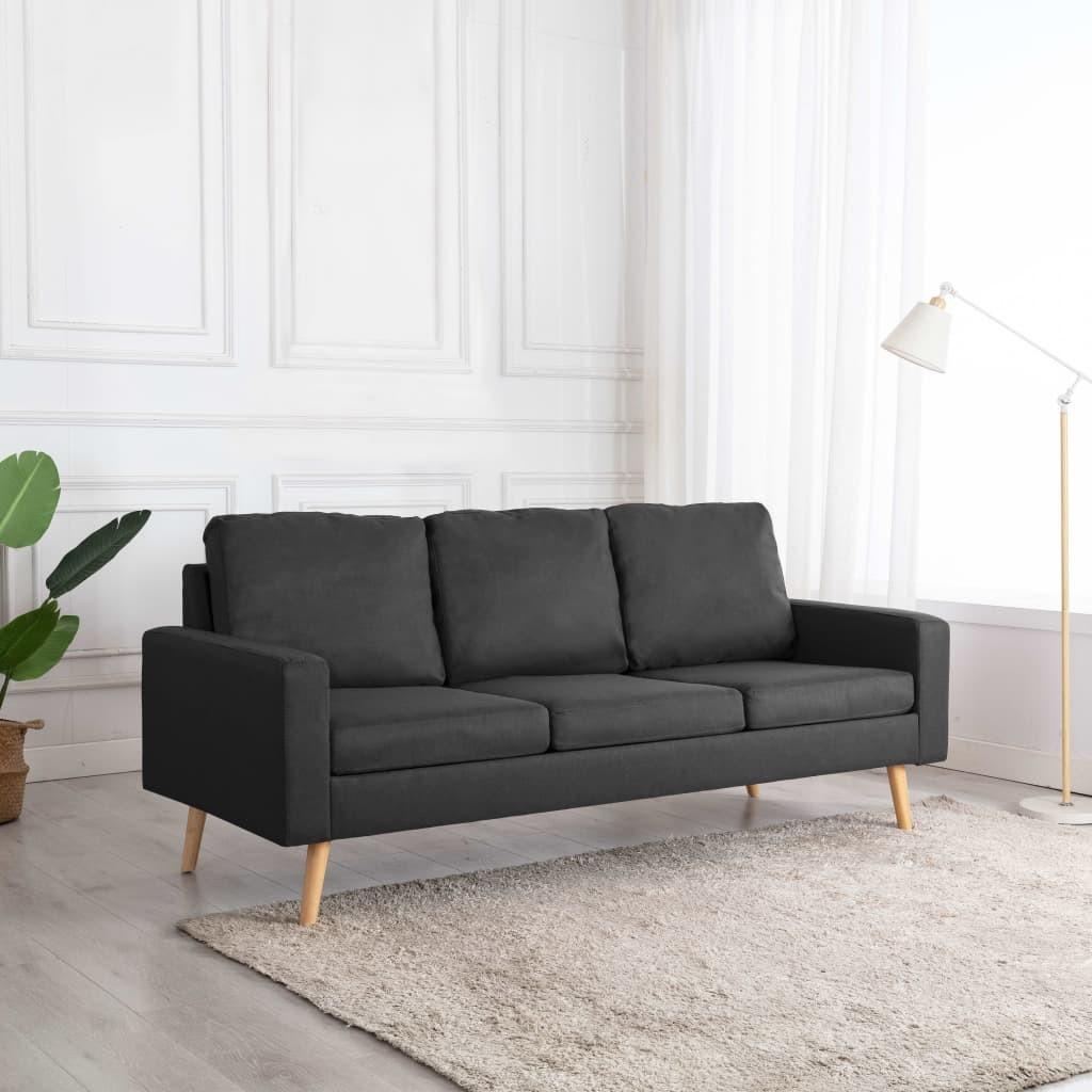 3-personers sofa stof mørkegrå