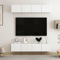 Tv-skabe 4 stk. 80x30x30 cm konstrueret træ hvid