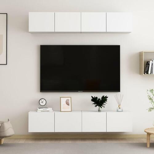 Tv-skabe 4 stk. 80x30x30 cm konstrueret træ hvid