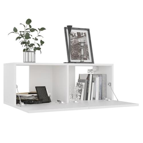 Tv-skabe 4 stk. 80x30x30 cm konstrueret træ hvid