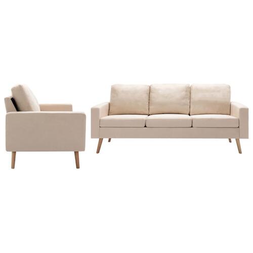 2 personers sofa stof cremefarvet