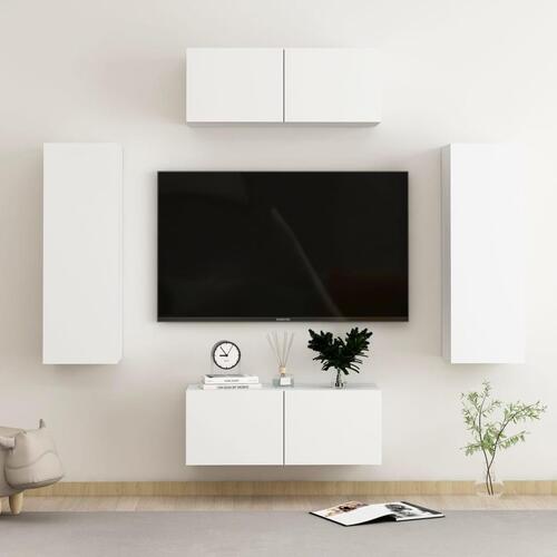 Tv-skabe 4 dele spånplade hvid