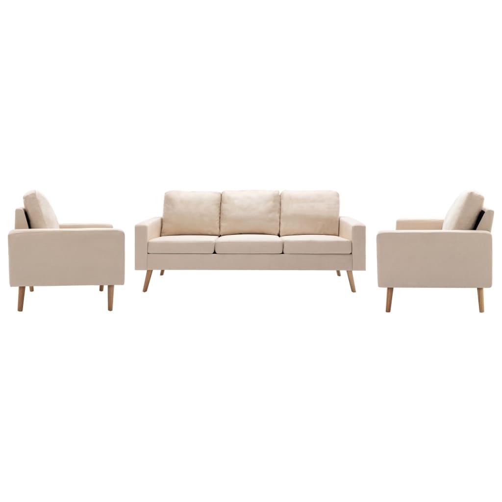 3 personers sofa stof cremefarvet