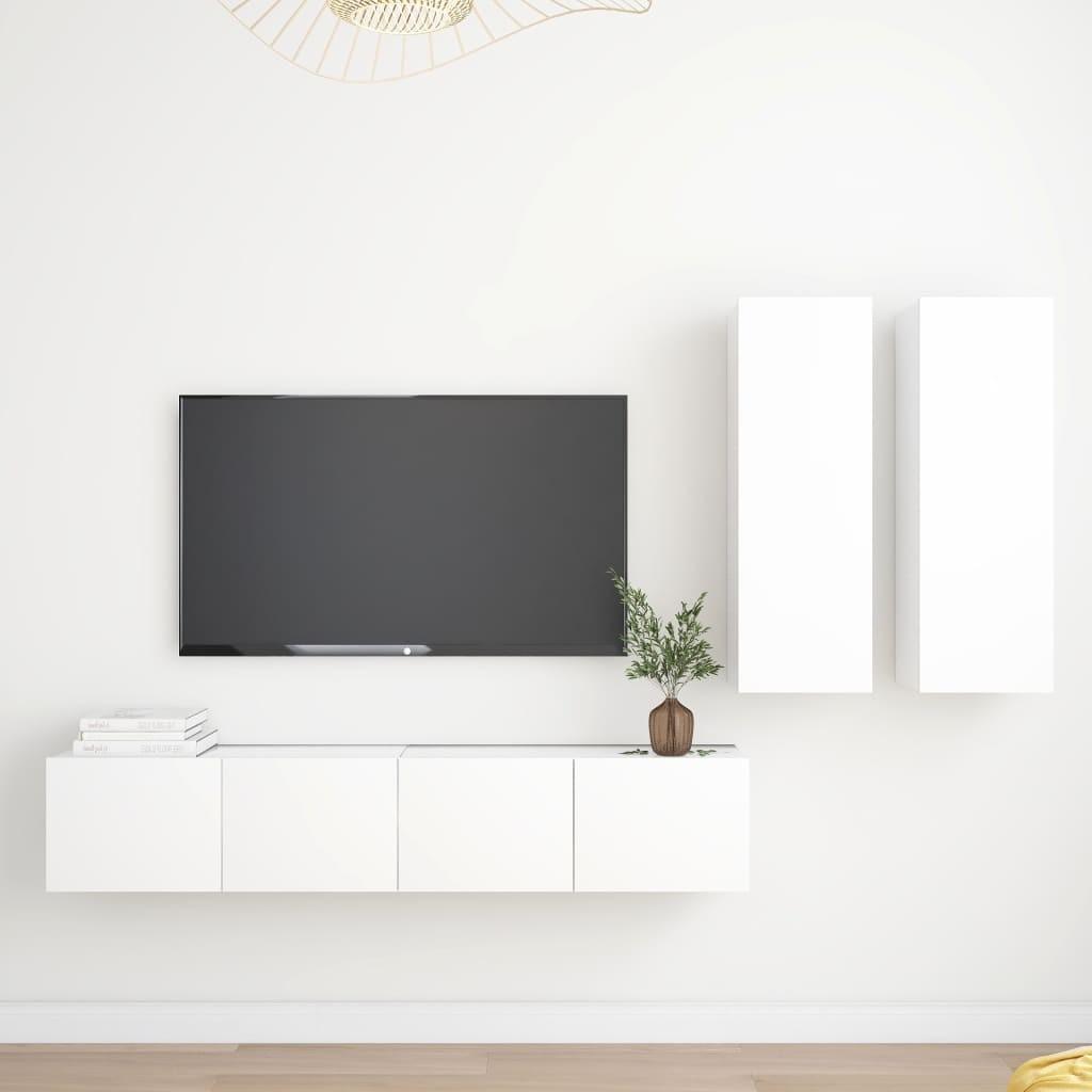 Tv-skabe 4 dele spånplade hvid