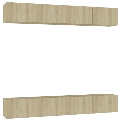Tv-skabe 4 stk. 60x30x30 cm konstrueret træ sonoma-eg