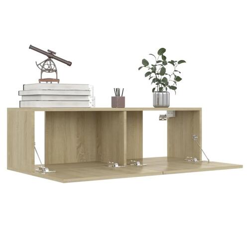 Tv-skabe 4 stk. 60x30x30 cm konstrueret træ sonoma-eg