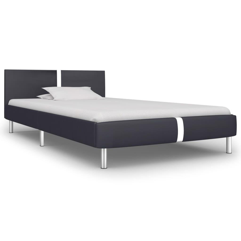 Sengestel 90 x 200 cm sort kunstlæder