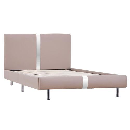 Sengestel 90 x 200 cm kunstlæder cappuccinofarvet
