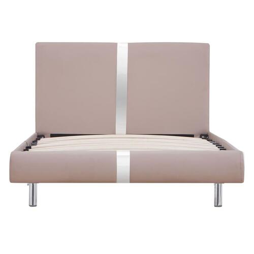 Sengestel 90 x 200 cm kunstlæder cappuccinofarvet