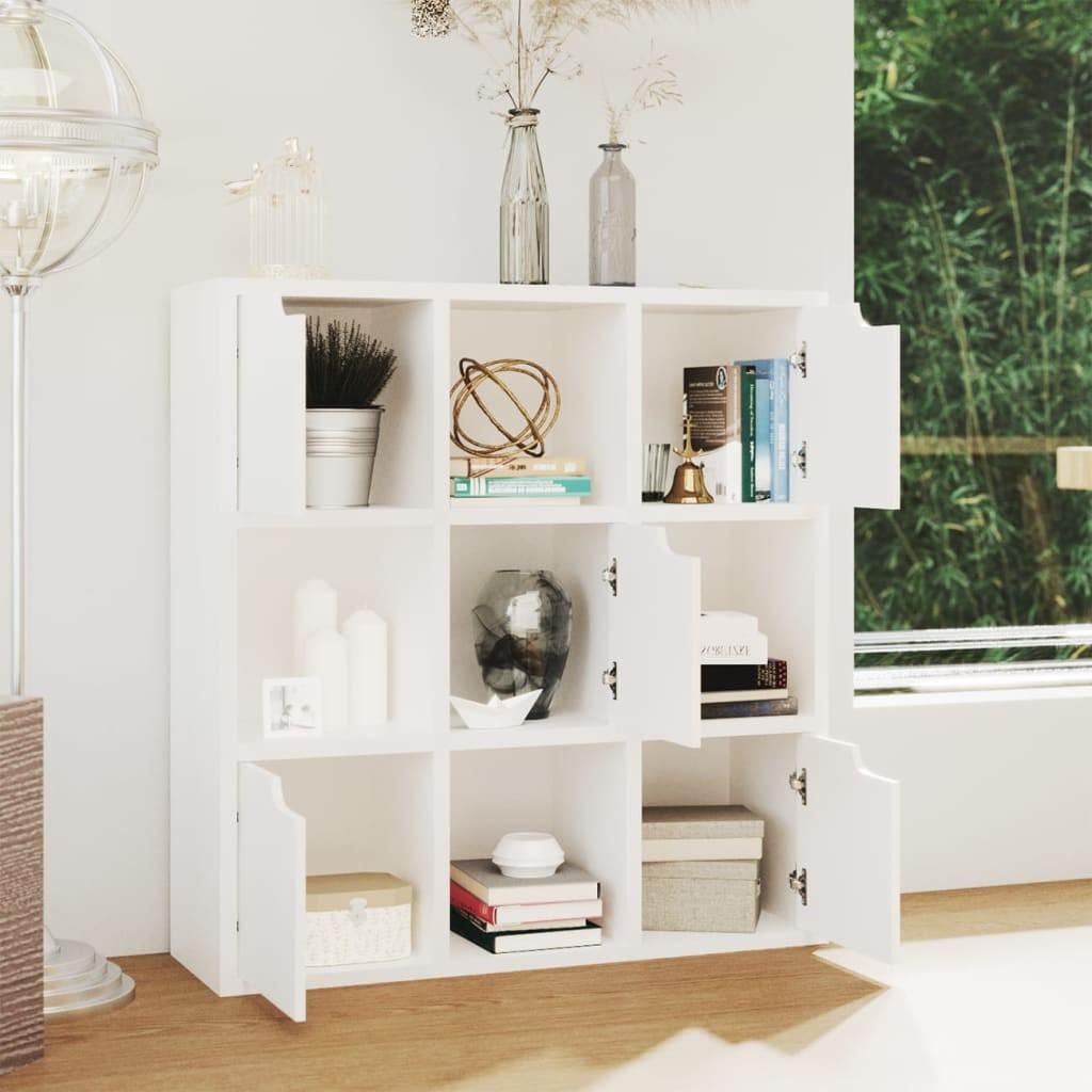 Bogreol 88,5x27,5x88 cm konstrueret træ hvid