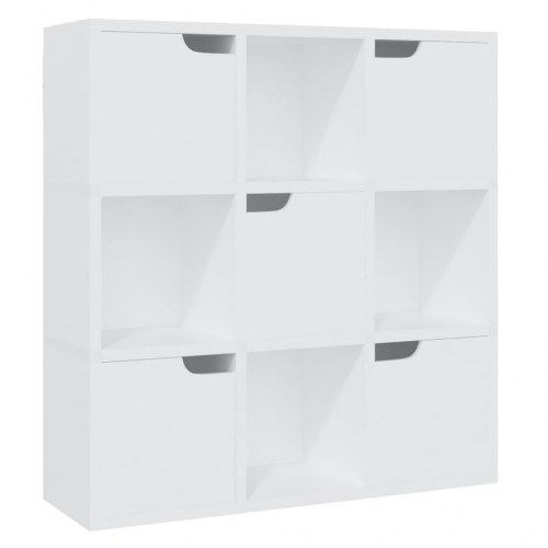 Bogreol 88,5x27,5x88 cm konstrueret træ hvid