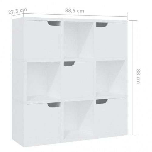 Bogreol 88,5x27,5x88 cm konstrueret træ hvid