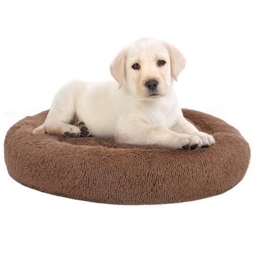 Vaskbar hunde- og kattepude 70x70x15 cm plys brun