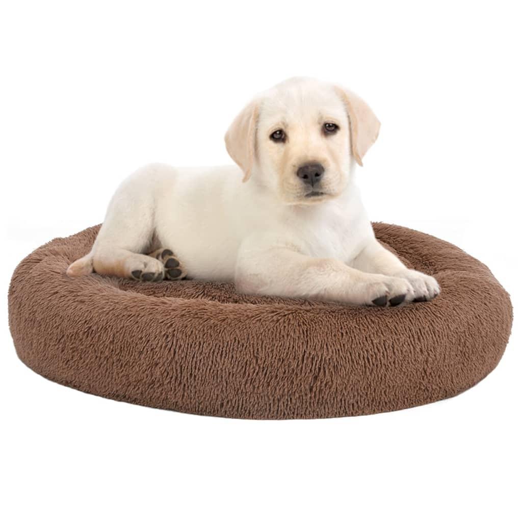 Vaskbar hunde- og kattepude 70x70x15 cm plys brun