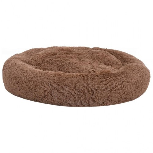 Vaskbar hunde- og kattepude 70x70x15 cm plys brun