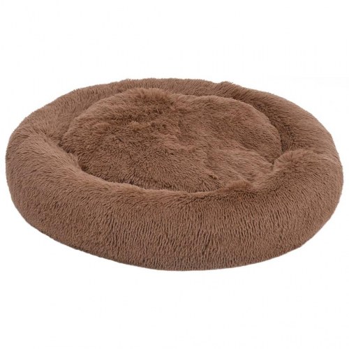 Vaskbar hunde- og kattepude 70x70x15 cm plys brun