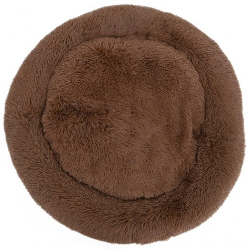 Vaskbar hunde- og kattepude 70x70x15 cm plys brun