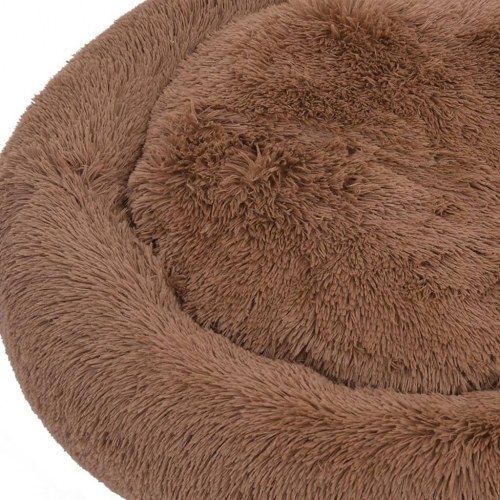 Vaskbar hunde- og kattepude 70x70x15 cm plys brun
