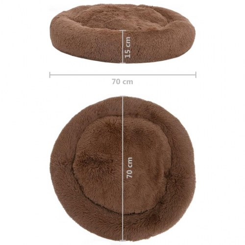 Vaskbar hunde- og kattepude 70x70x15 cm plys brun