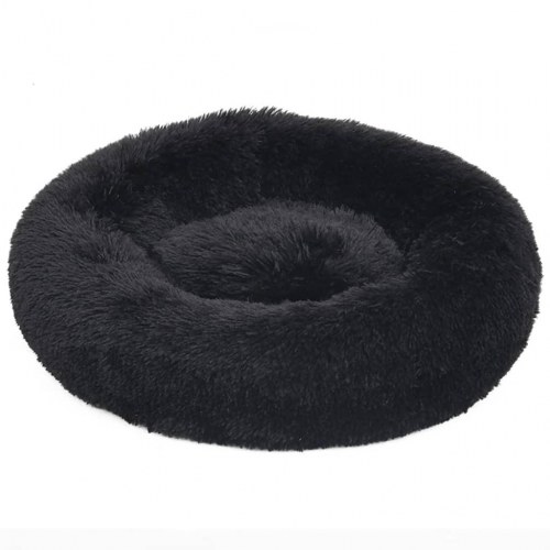 Vaskbar hunde- og kattepude 50x50x12 cm plys sort