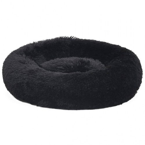 Vaskbar hunde- og kattepude 50x50x12 cm plys sort