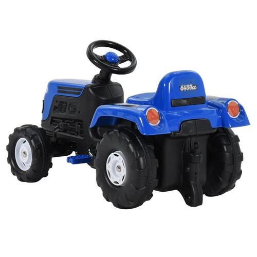 Traktor med pedaler til børn blå