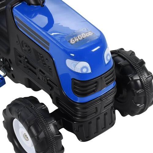 Traktor med pedaler til børn blå