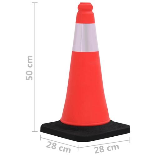 Trafikkegler 4 stk. med refleks og tung bund 50 cm