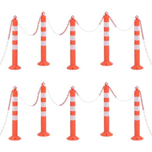 Danpæle 10 stk. med kæde 75 cm