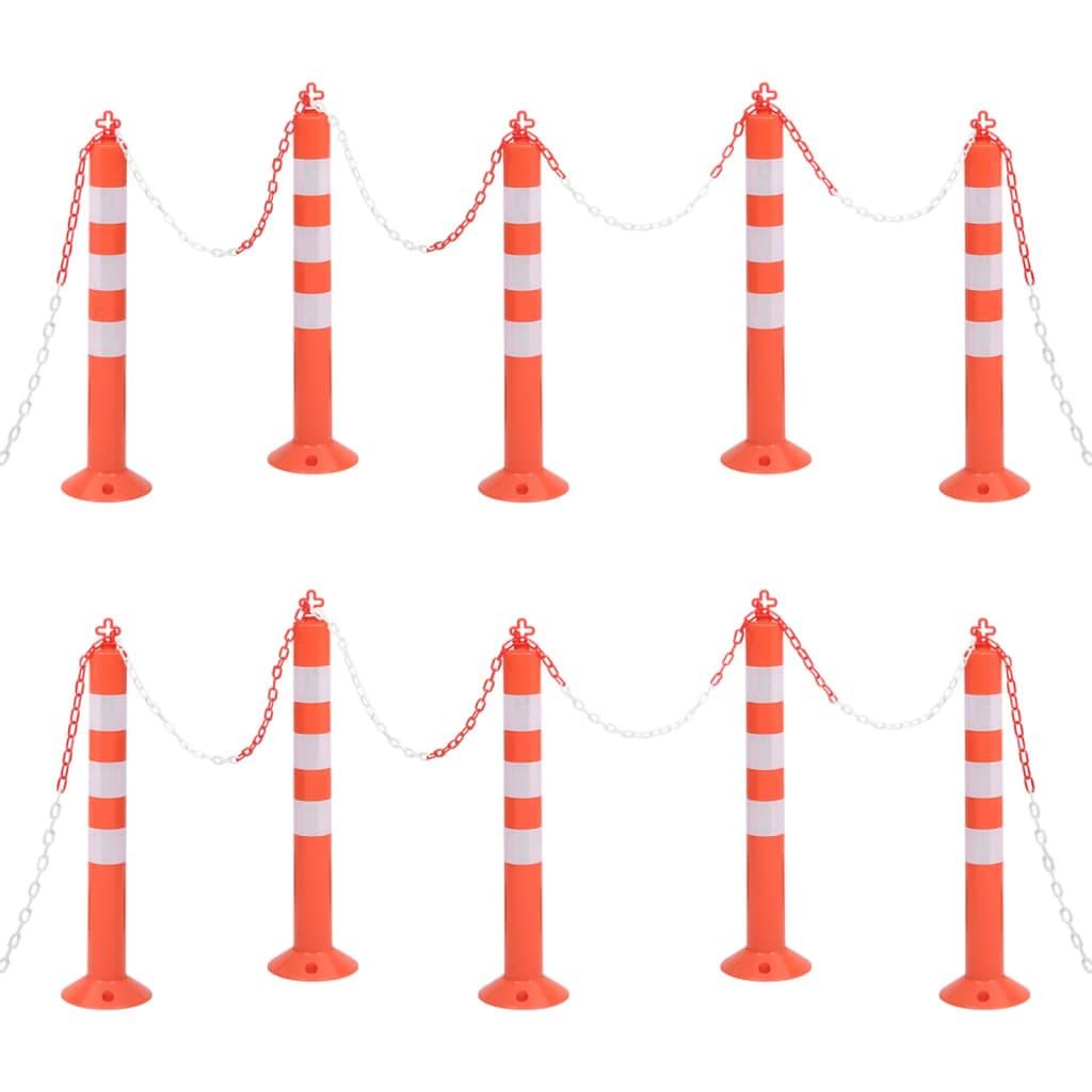 Danpæle 10 stk. med kæde 75 cm