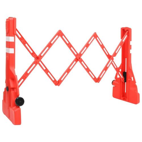Foldbar vejafspærring 210x50x105 cm rød