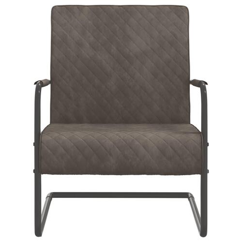 Stol med cantilever fløjl lysegrå
