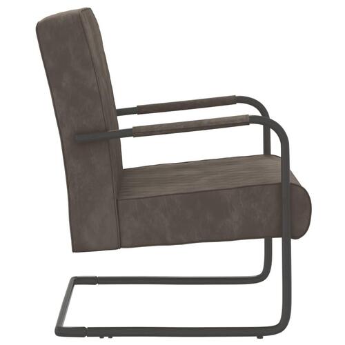 Stol med cantilever fløjl lysegrå