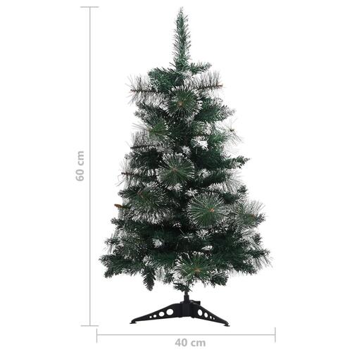 Kunstigt juletræ med juletræsfod 60 cm PVC grøn og hvid