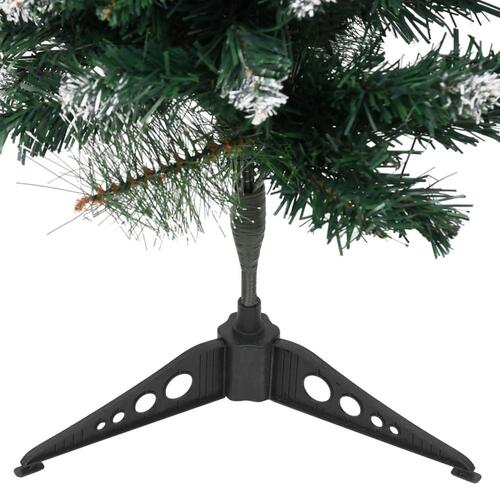 Kunstigt juletræ med juletræsfod 90 cm PVC grøn og hvid