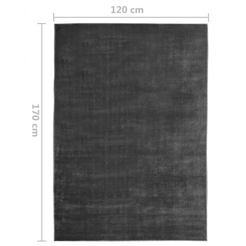 Gulvtæppe vaskbart og foldbart 120x170 cm polyester antracitgrå