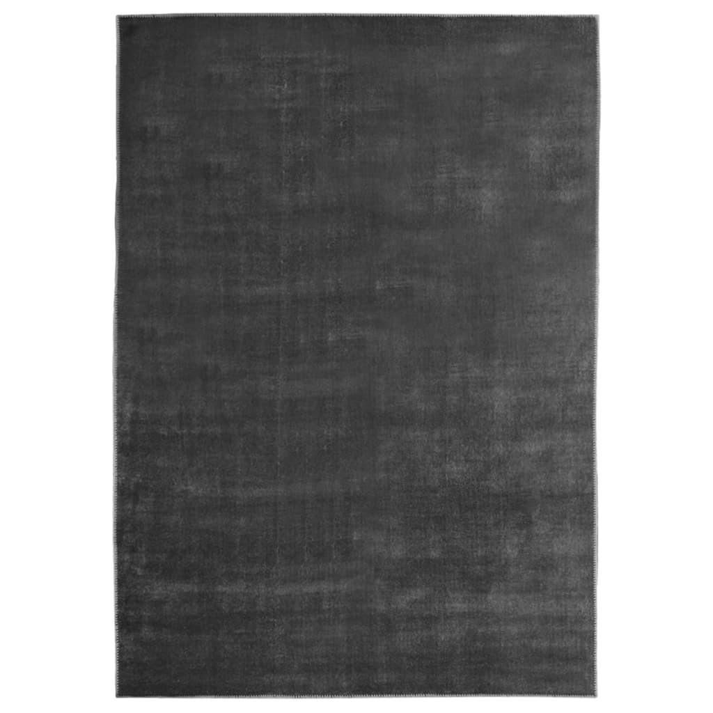 Gulvtæppe vaskbart og foldbart 180x270 cm polyester antracitgrå