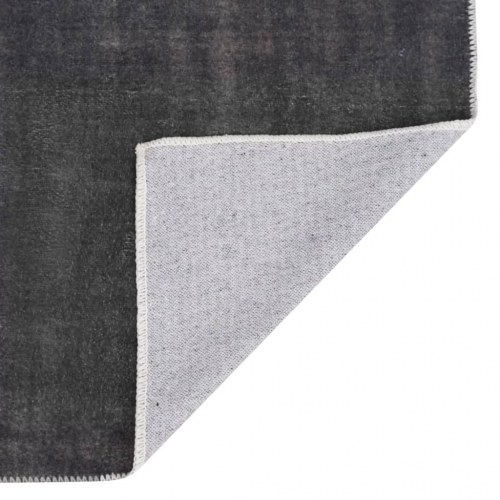 Gulvtæppe vaskbart og foldbart 180x270 cm polyester antracitgrå