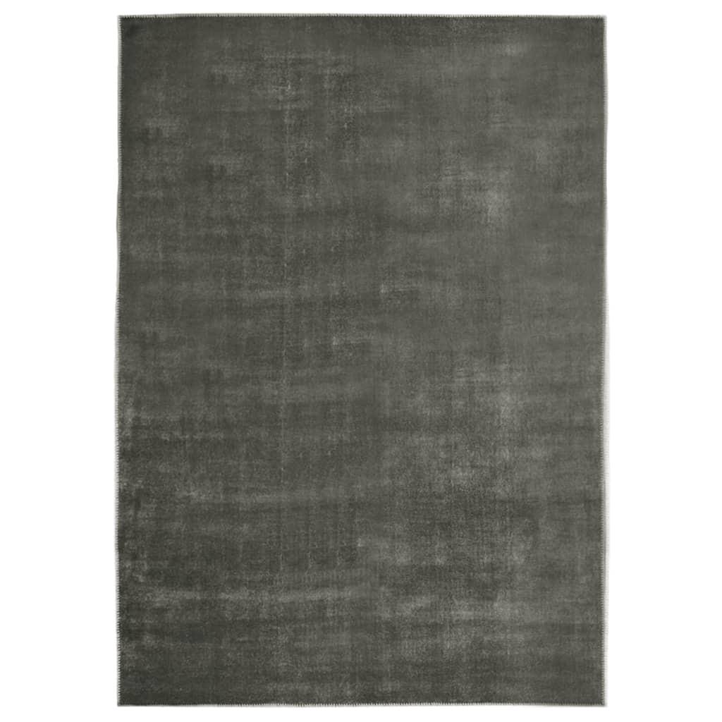 Gulvtæppe vaskbart og foldbart 200x300 cm polyester gråbrun